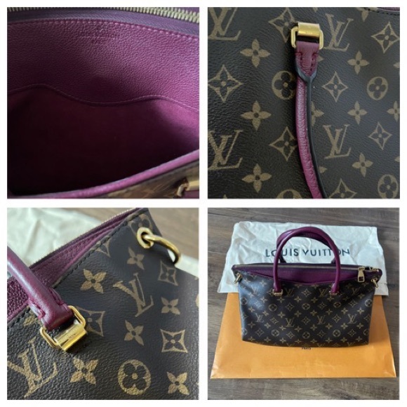 LOUIS VUITTON-AUTHENTIC Large Signature Logo Canvas Fuchsia Handbag - Picture 6 of 16